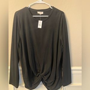 The Loft front knot long sleeve shirt.